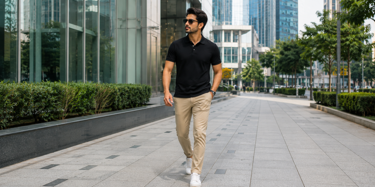 black polo shirt
