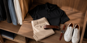 black polo shirt