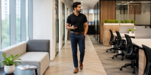 black polo shirt